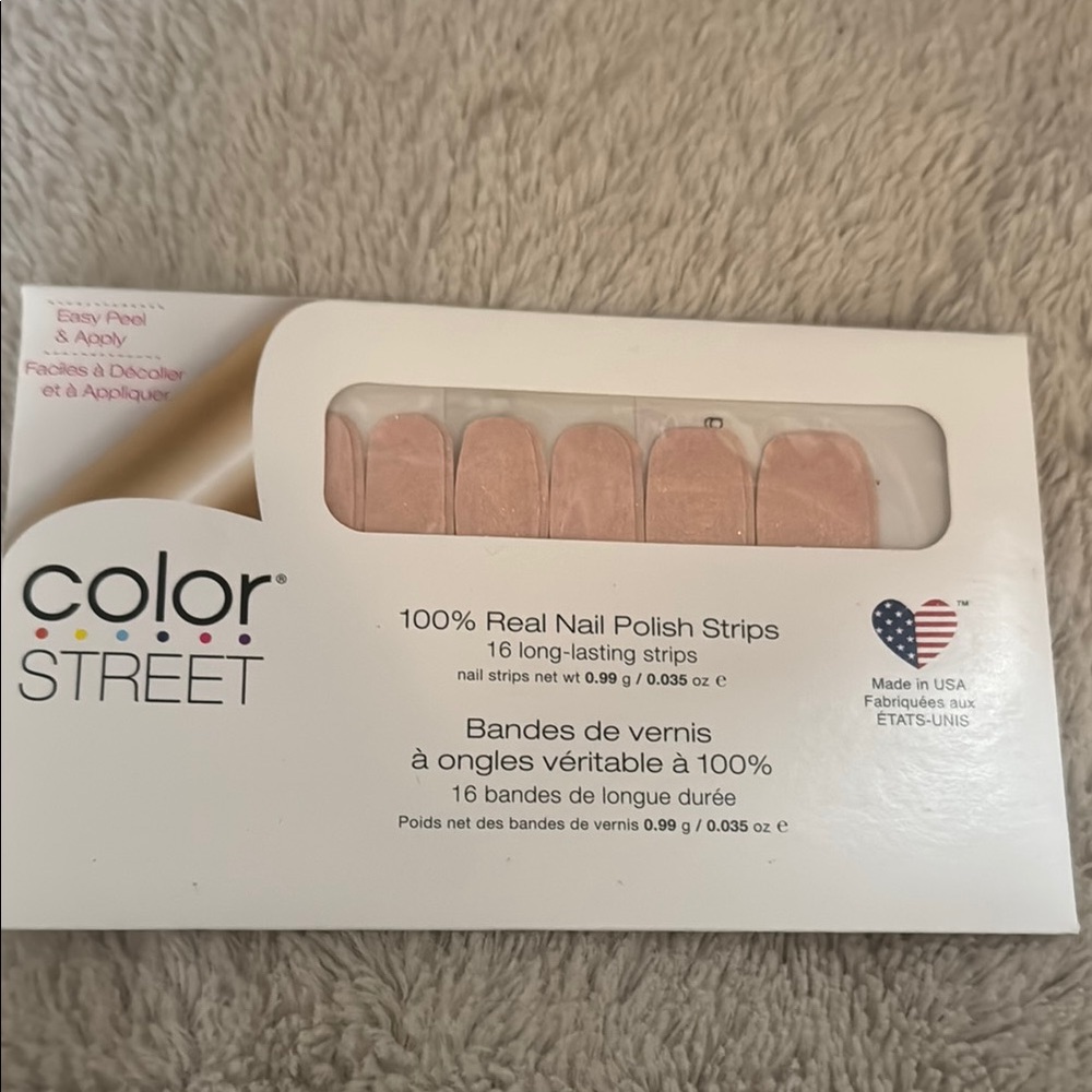 Color Street Nail Polish Strips in Pink with Silver Glitter